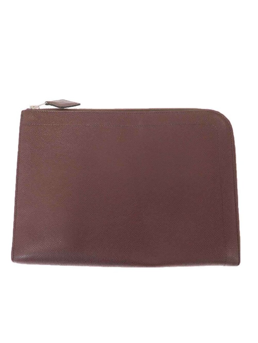 Hermes Zip Tablet Leather Clutch Brown